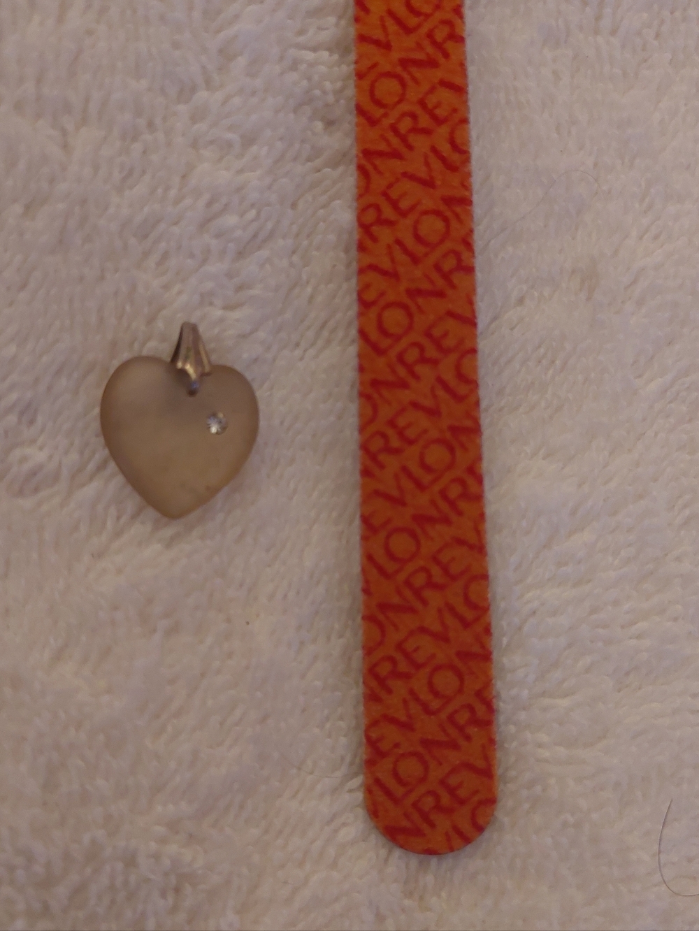 Frosted Heart Pendant with Crystal Accent